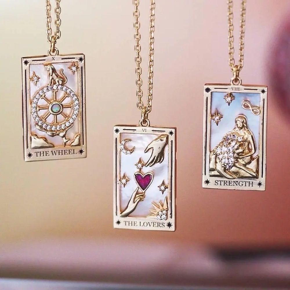 Dainty Gold Tarot Card Necklace | The Moon, 18k Plated, 316L Stainless Steel